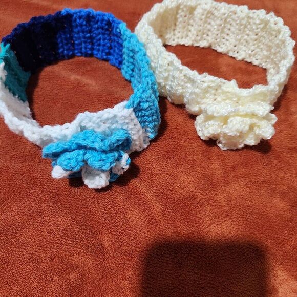 Headbands for Womens Crochet Handmade One Blue One Yellow 2pcs    B10 - Picture 1 of 9